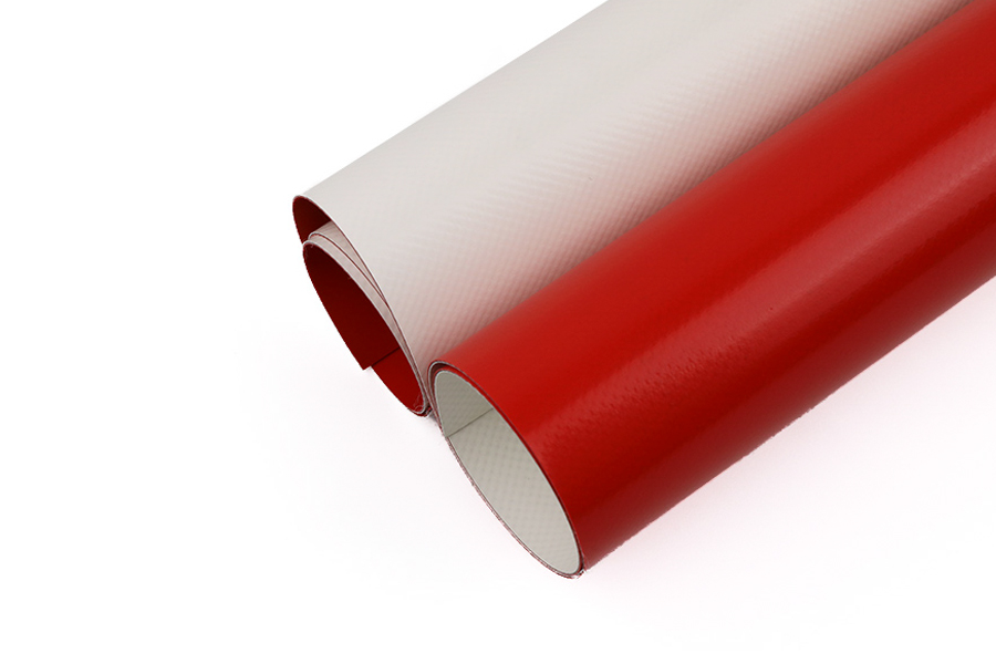 Tessuto Spalmato PVC per Tenda Matrimonio Rosso e Bianco 750g 1000D23x23